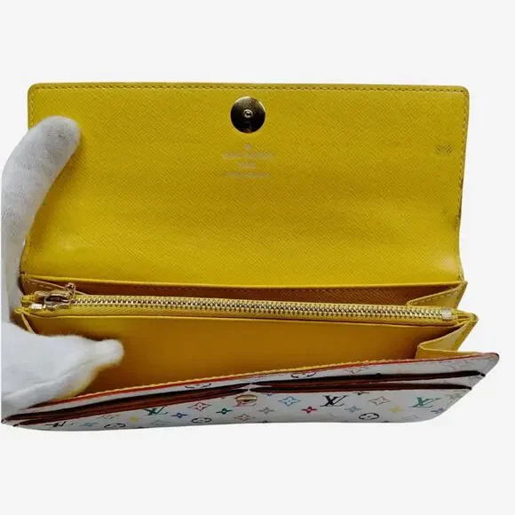 Louis Vuitton White Sarah Portefeuille Murakami Monogram Multicolor Wallet - Picture 9 of 12